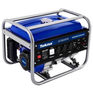 Gerador de Energia à Gasolina 6,5HP 3,1KVA 4 Tempos Bivolt GT3500FB tekna